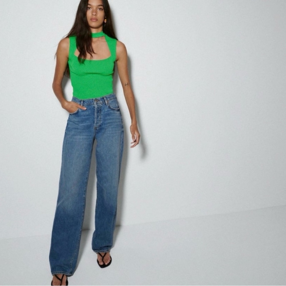 Zara Green Cut Out Tank Top